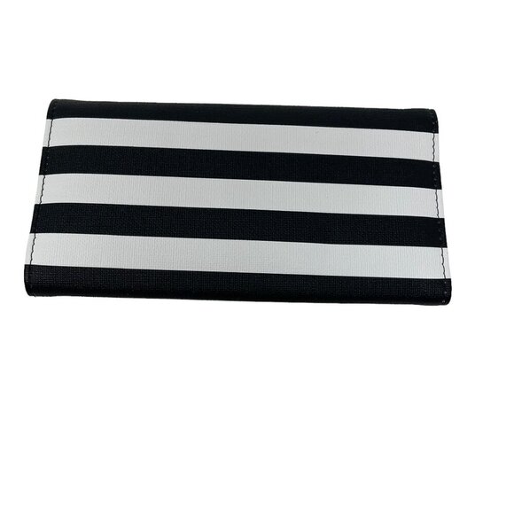 Kut From The Kloth Womens Black & White Striped Wallet Trifold Card Slots - Picture 2 of 4